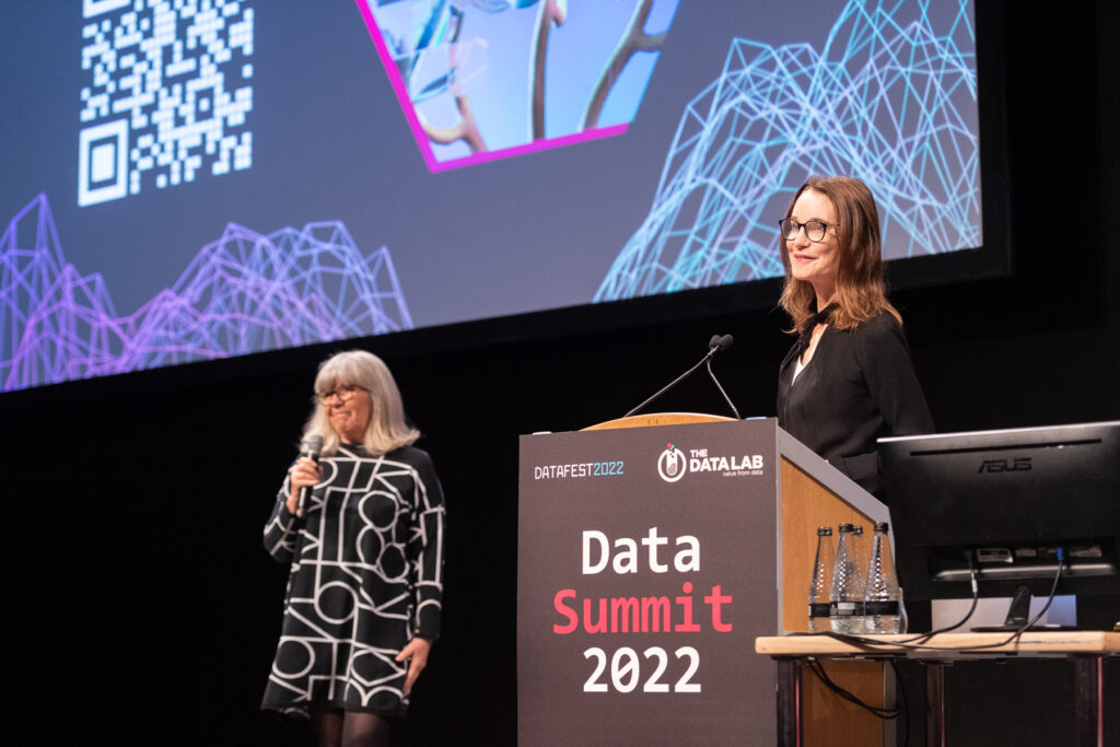 Susie Dent and Maggie Philbin at Data Summit 2022